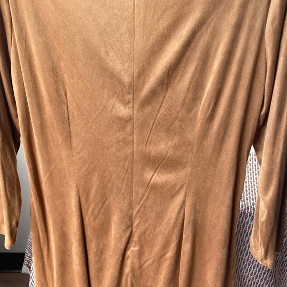 Sami & Jo dress collared camel colored casual boho office neutral business L - Picture 9 of 17